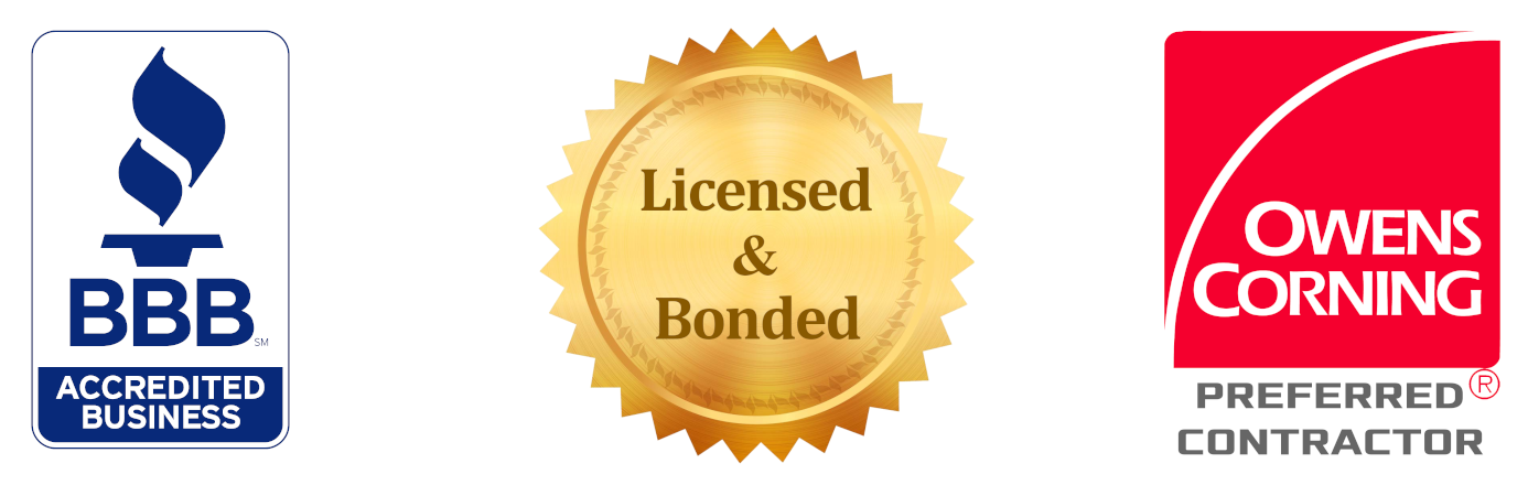 BBB, Licensed and Bonded, Owens Corning Preferred Contractor